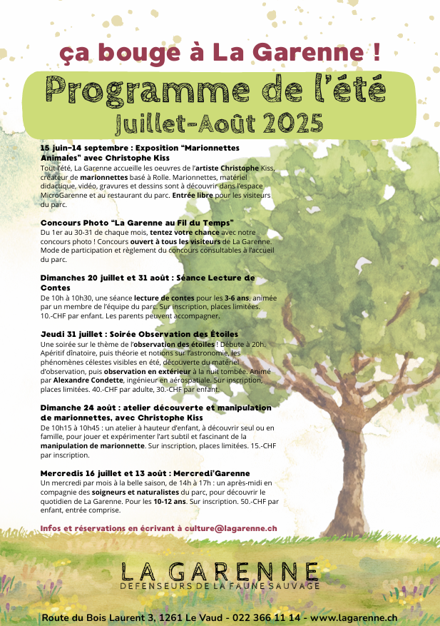 Lire la suite à propos de l’article Ca bouge à la Garenne ! Programme de l’été Juillet -Août 2025