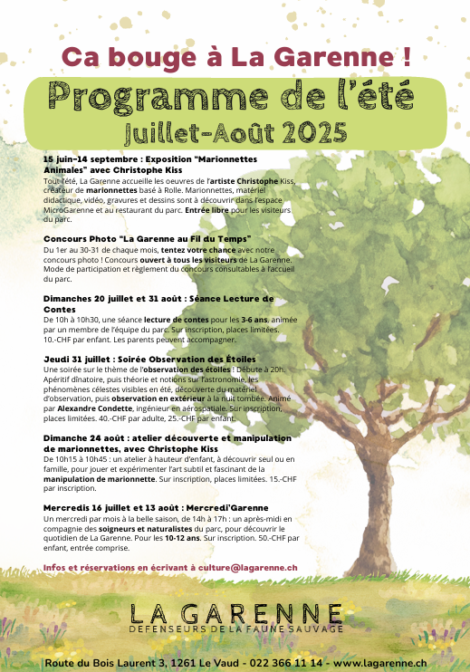 Lire la suite à propos de l’article Ca bouge à la Garenne ! Programme de l’été Juillet -Août 2025
