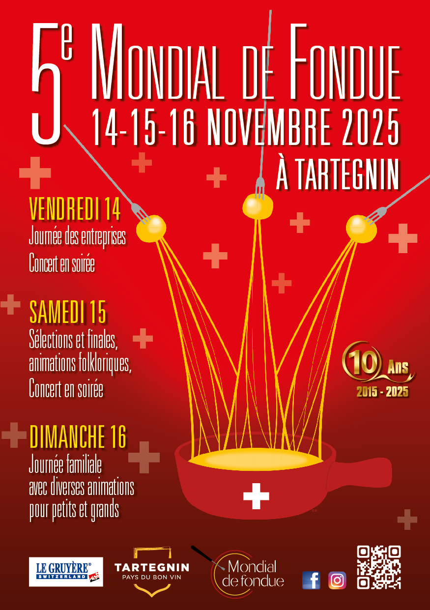 Lire la suite à propos de l’article 5e Mondial de Fondue 14-15-16 novembre 2025 à Tartegnin