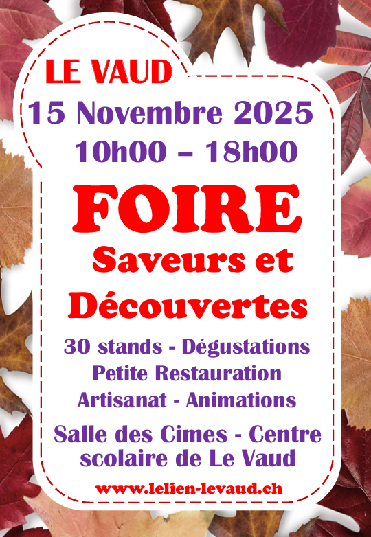 Lire la suite à propos de l’article Foire Saveurs & Découvertes – le 15 novembre 2025, de 10h00 à 18h00 !